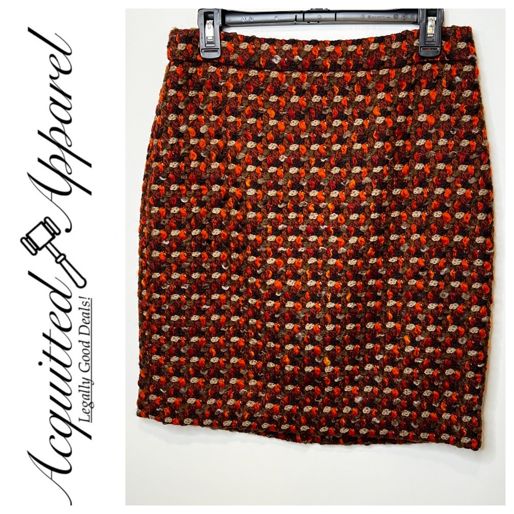 Kate Spade Wool Blend Tweed Lined Pencil Skirt Size 8